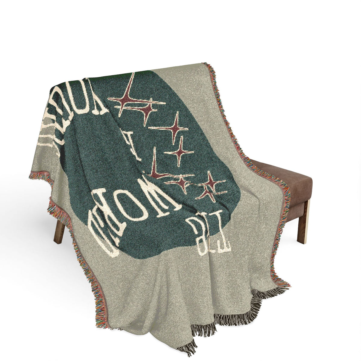 The World Is Yours Woven Throw Blanket – Sage & Green