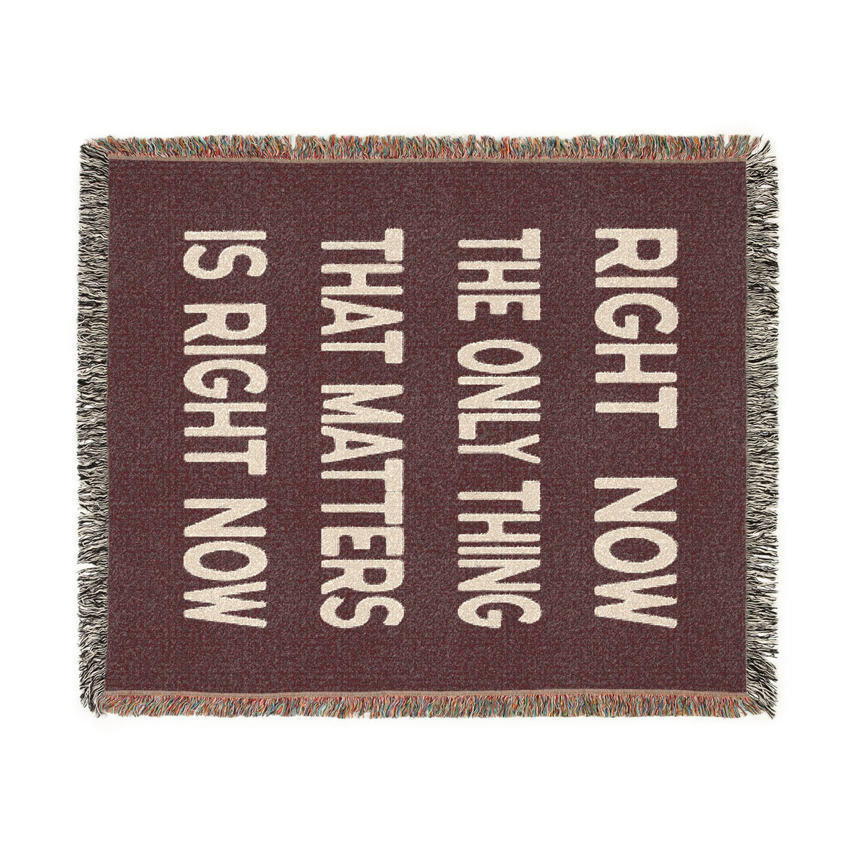 Right Now Woven Throw Blanket – Maroon