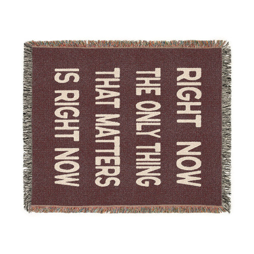 Right Now Woven Throw Blanket – Maroon