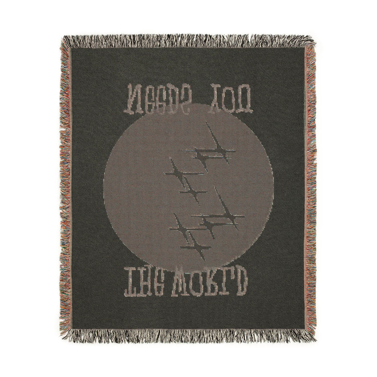The World Needs You Woven Throw Blanket – Cream & Maroon