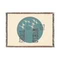 The World Is Yours Woven Throw Blanket – Cream & Blue