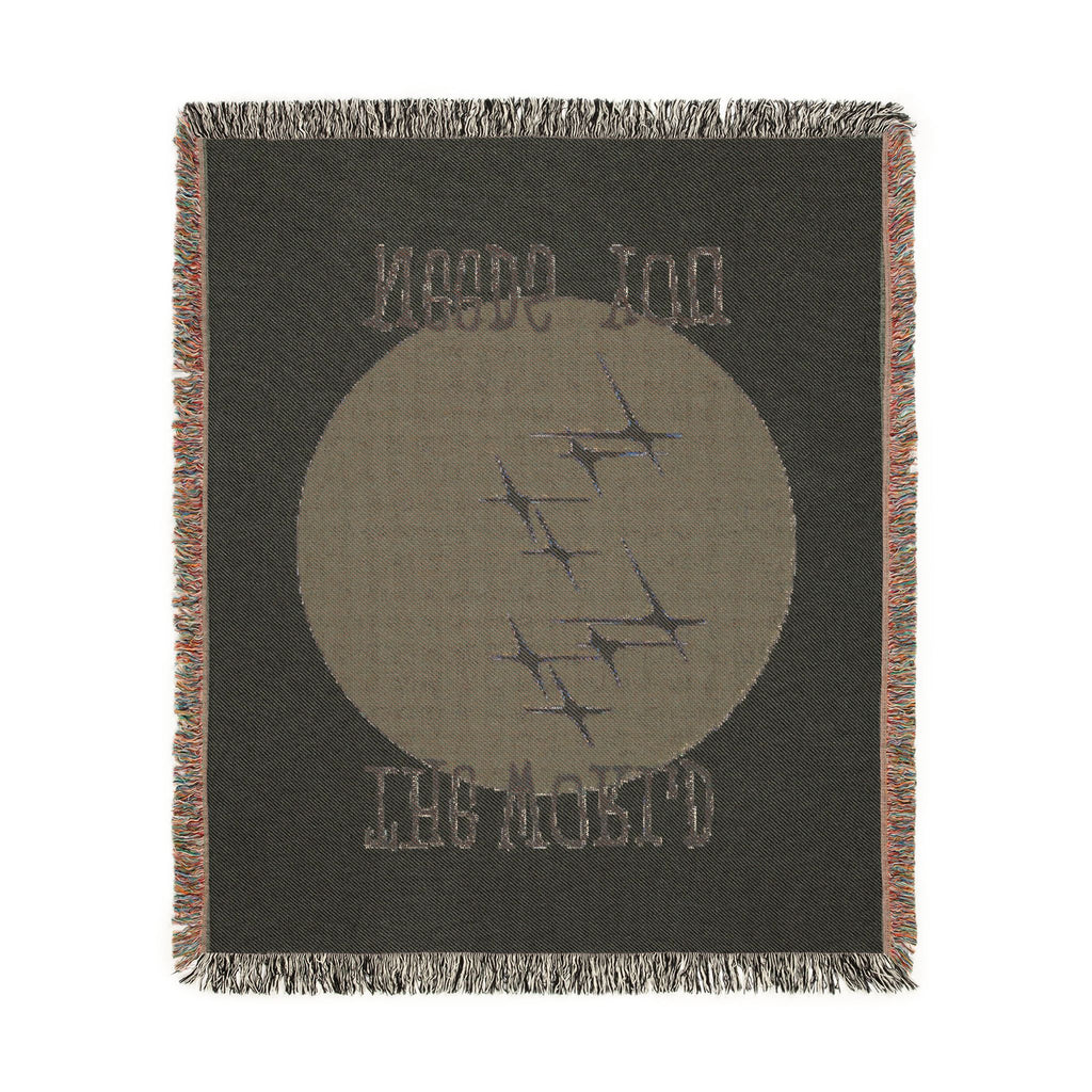 The World Needs You Woven Throw Blanket – Cream & Navy