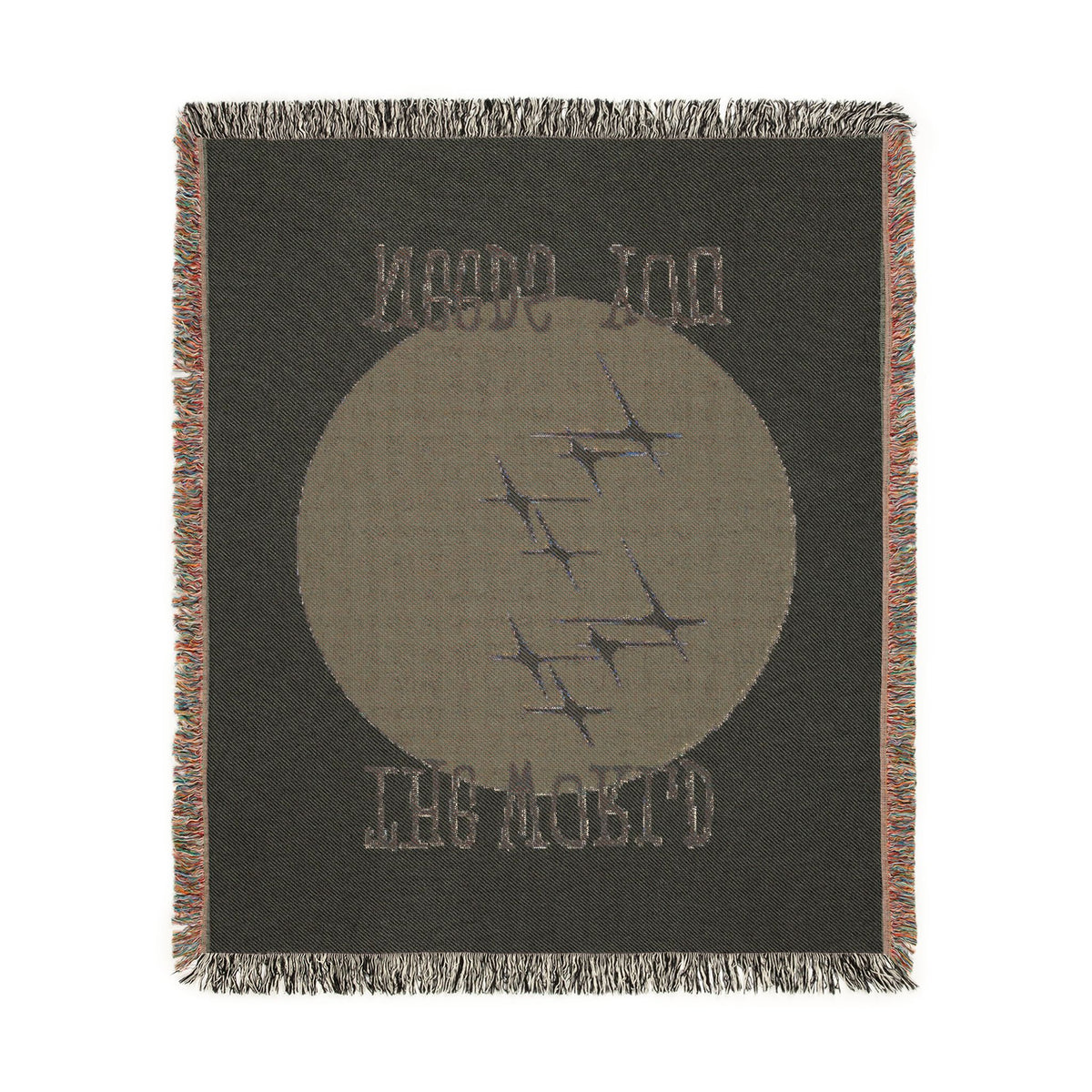 The World Needs You Woven Throw Blanket – Cream & Navy