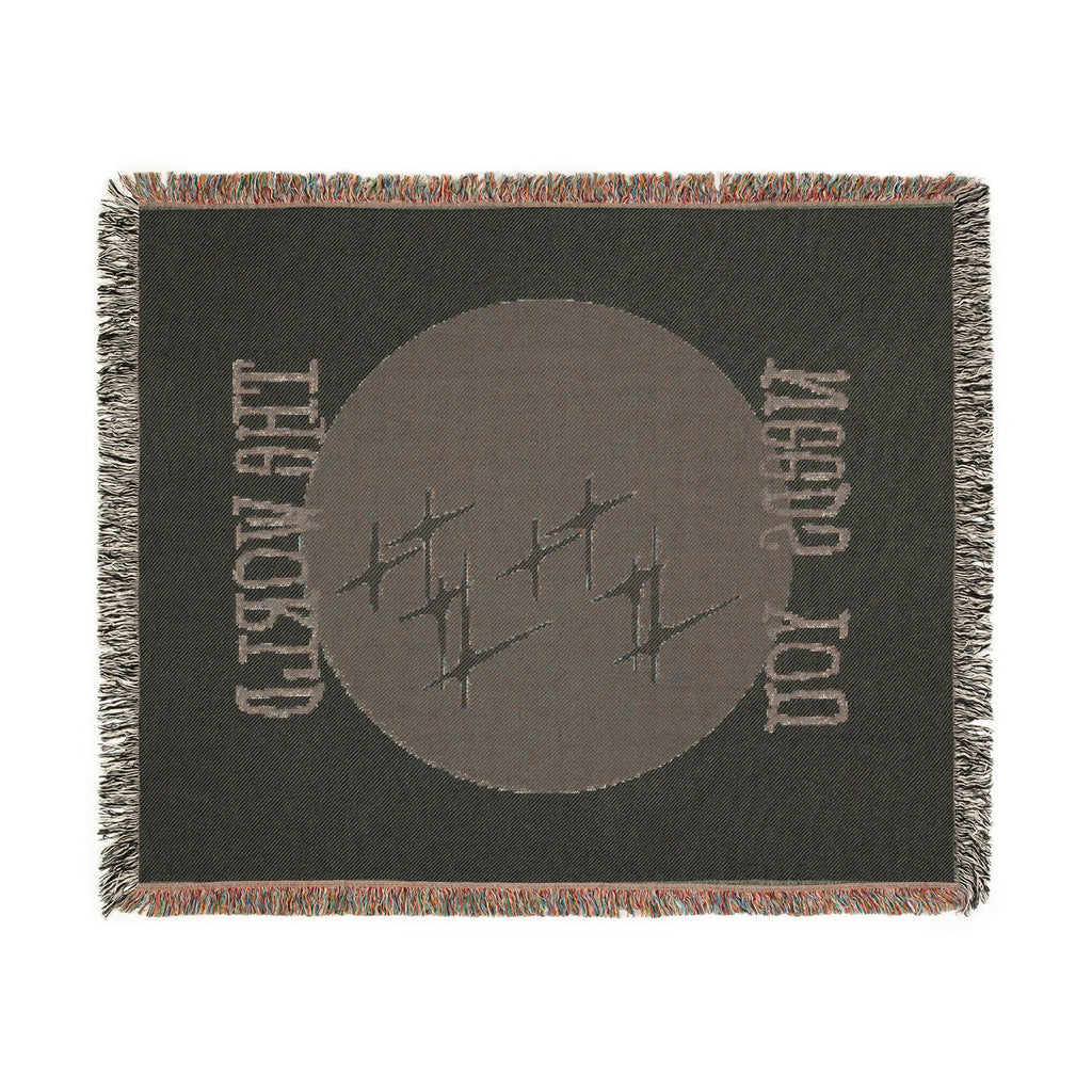 The World Needs You Woven Throw Blanket – Cream & Maroon