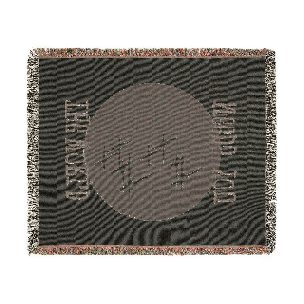 The World Needs You Woven Throw Blanket – Cream & Maroon