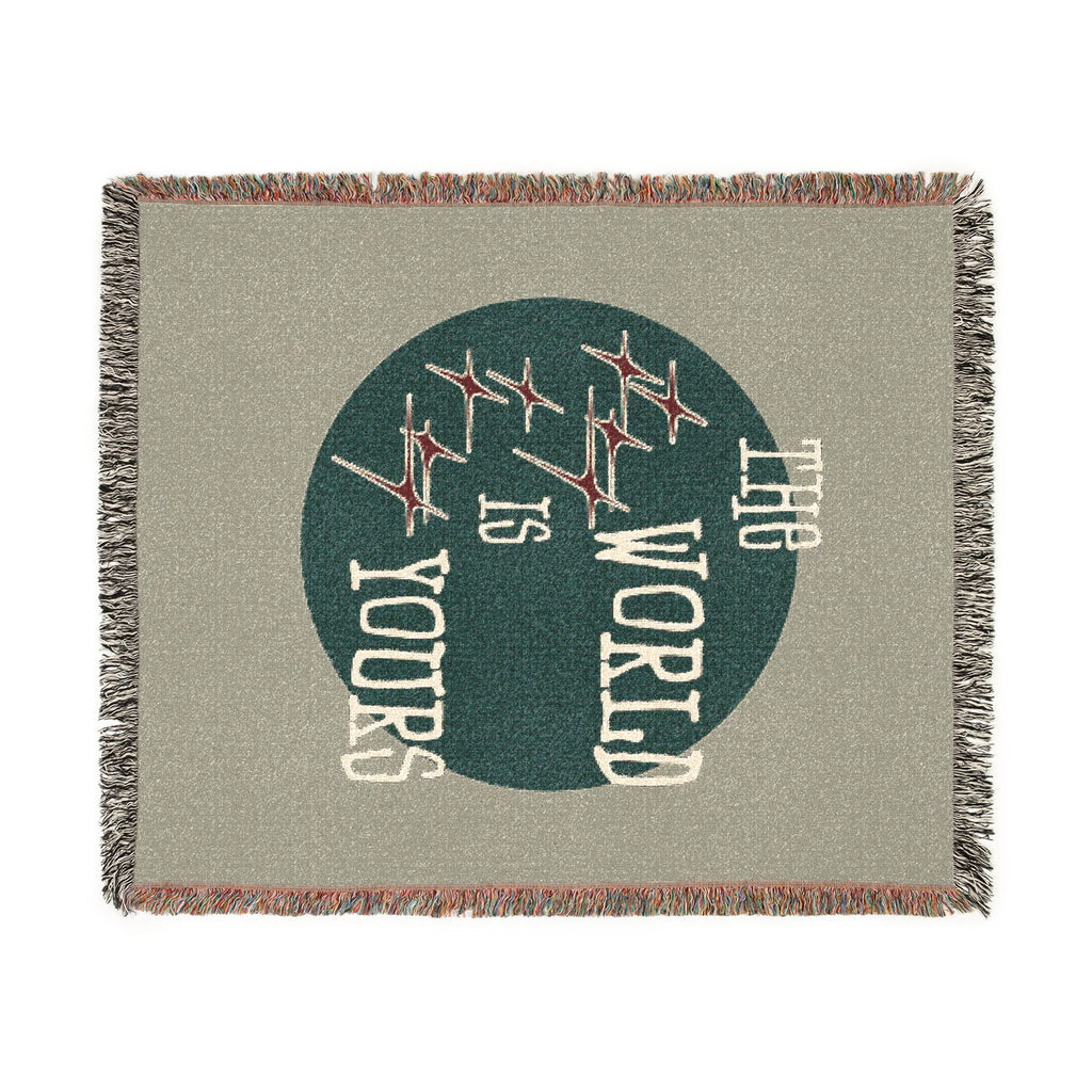 The World Is Yours Woven Throw Blanket – Sage & Green