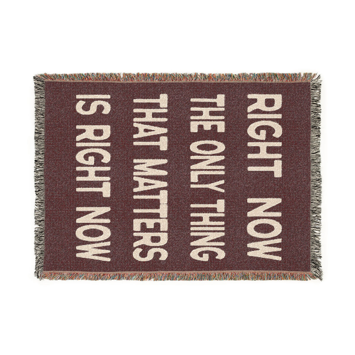 Right Now Woven Throw Blanket – Maroon