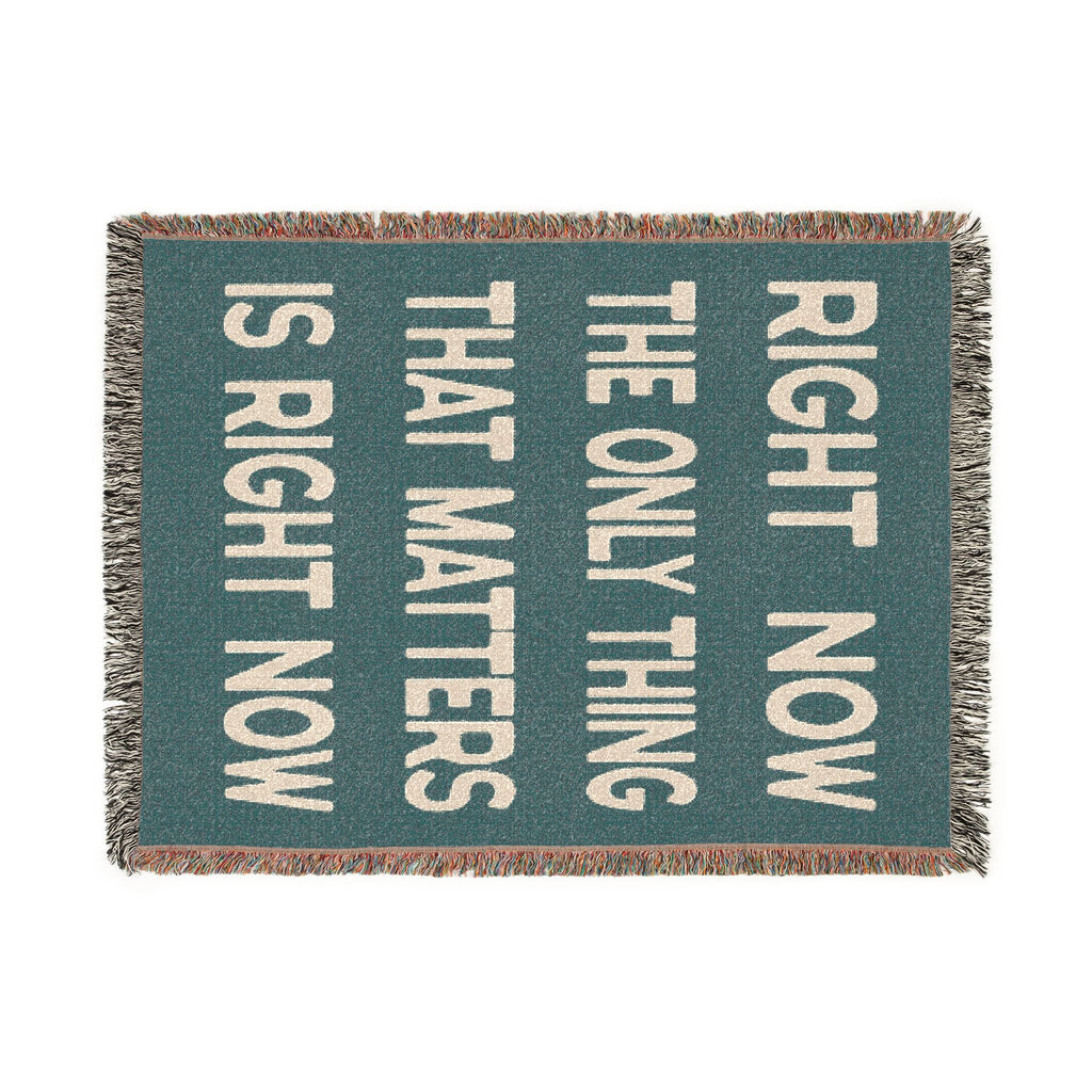Right Now Woven Throw Blanket – Deep Teal