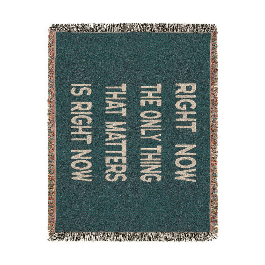 Right Now Woven Throw Blanket – Deep Teal