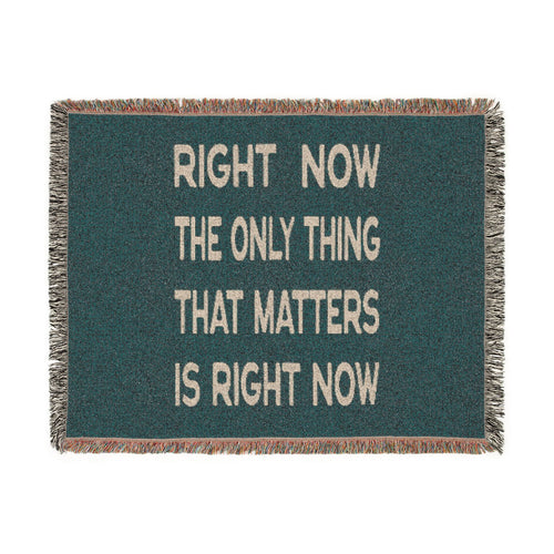 Right Now Woven Throw Blanket – Deep Teal
