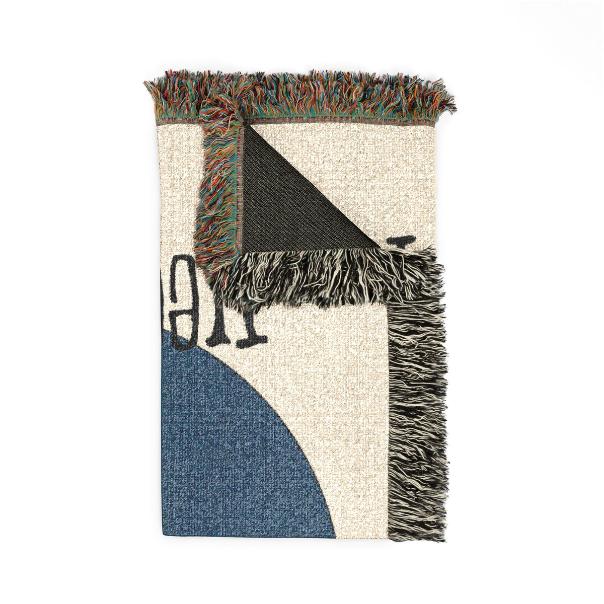 The World Needs You Woven Throw Blanket – Cream & Navy