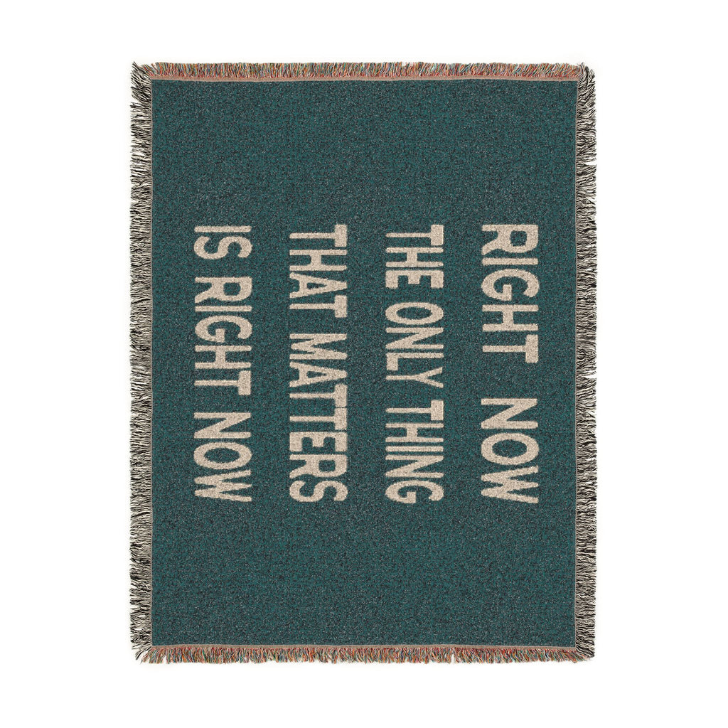Right Now Woven Throw Blanket – Deep Teal