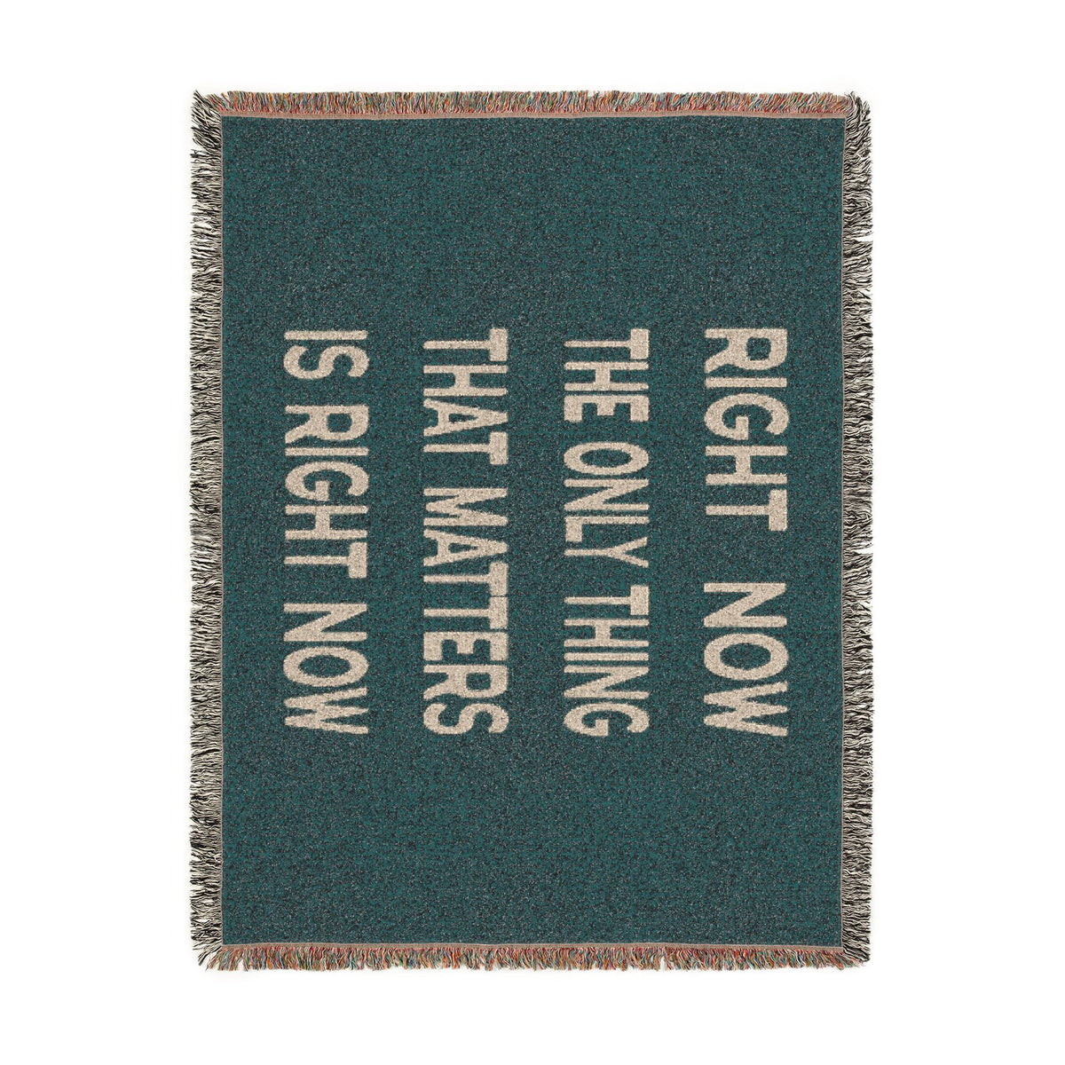 Right Now Woven Throw Blanket – Deep Teal