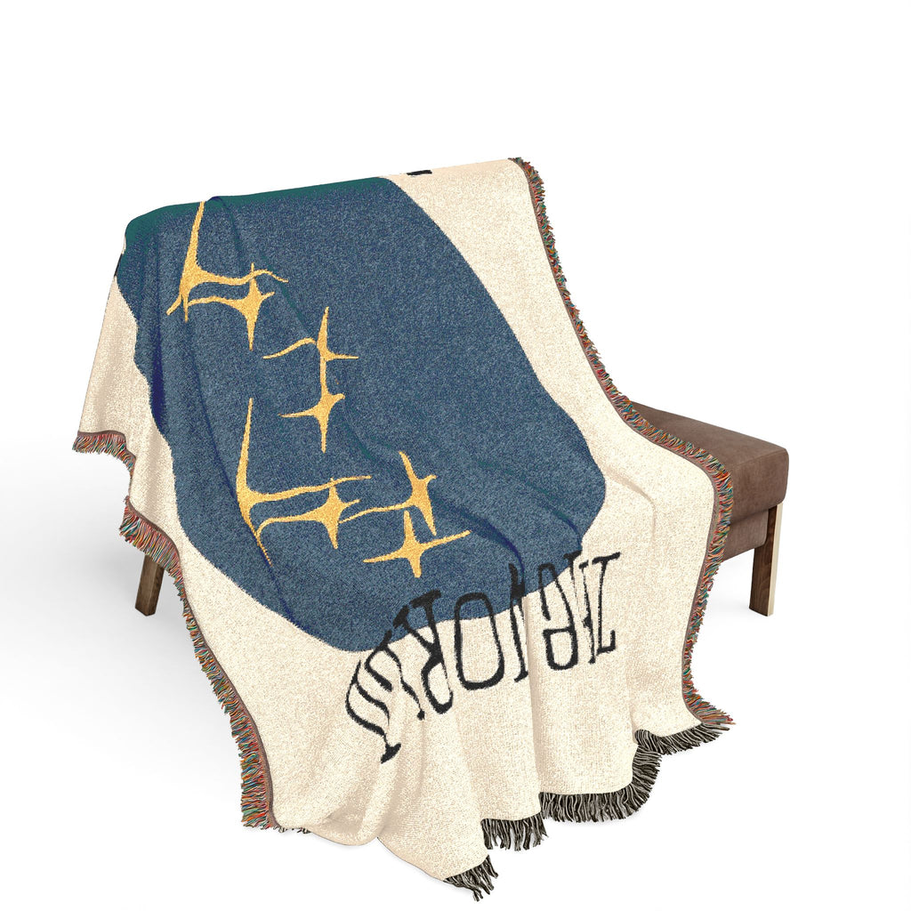 The World Needs You Woven Throw Blanket – Cream & Navy