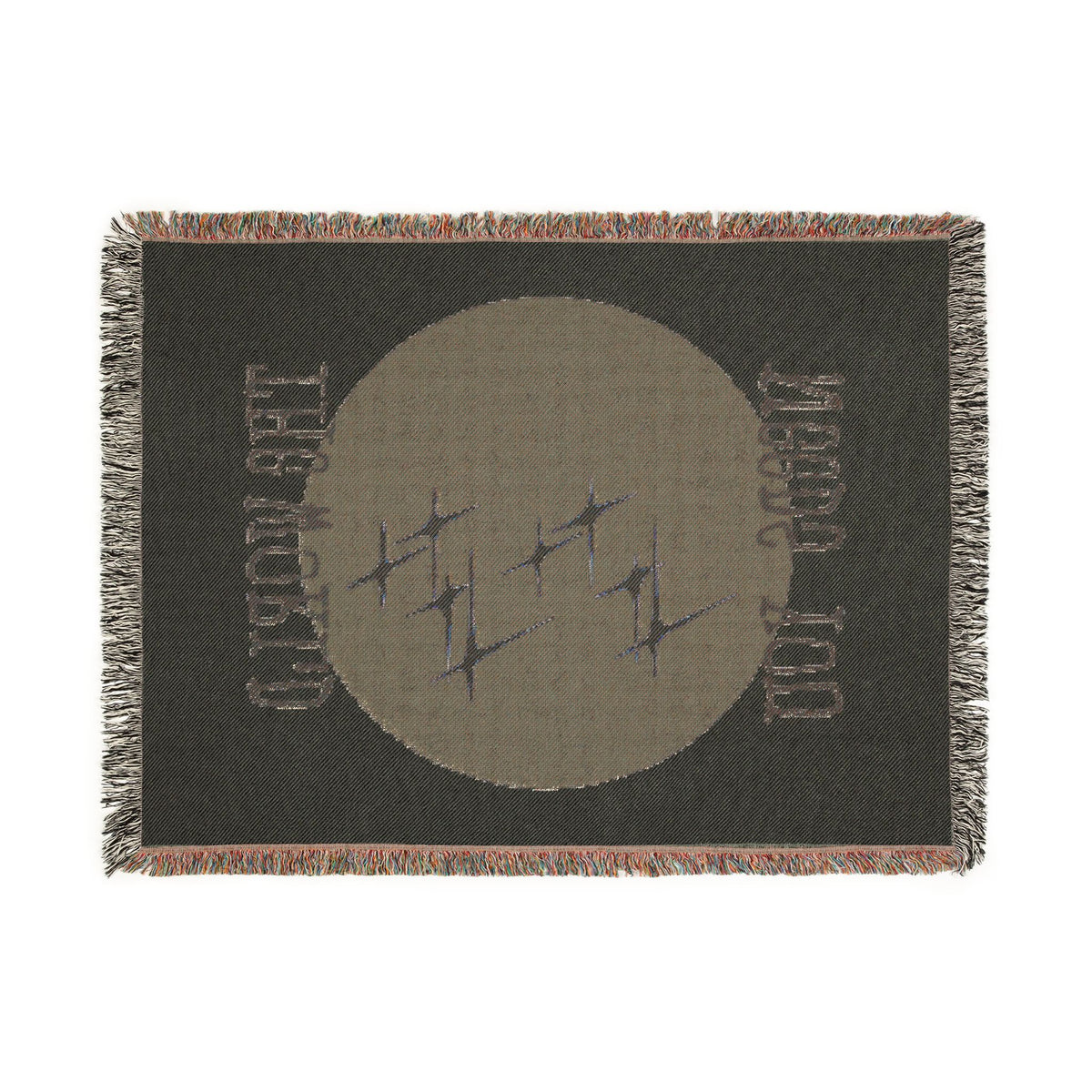 The World Needs You Woven Throw Blanket – Cream & Navy