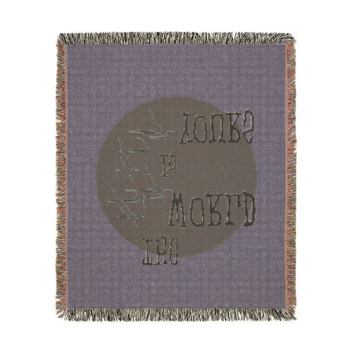 The World Is Yours Woven Throw Blanket – Sage & Green