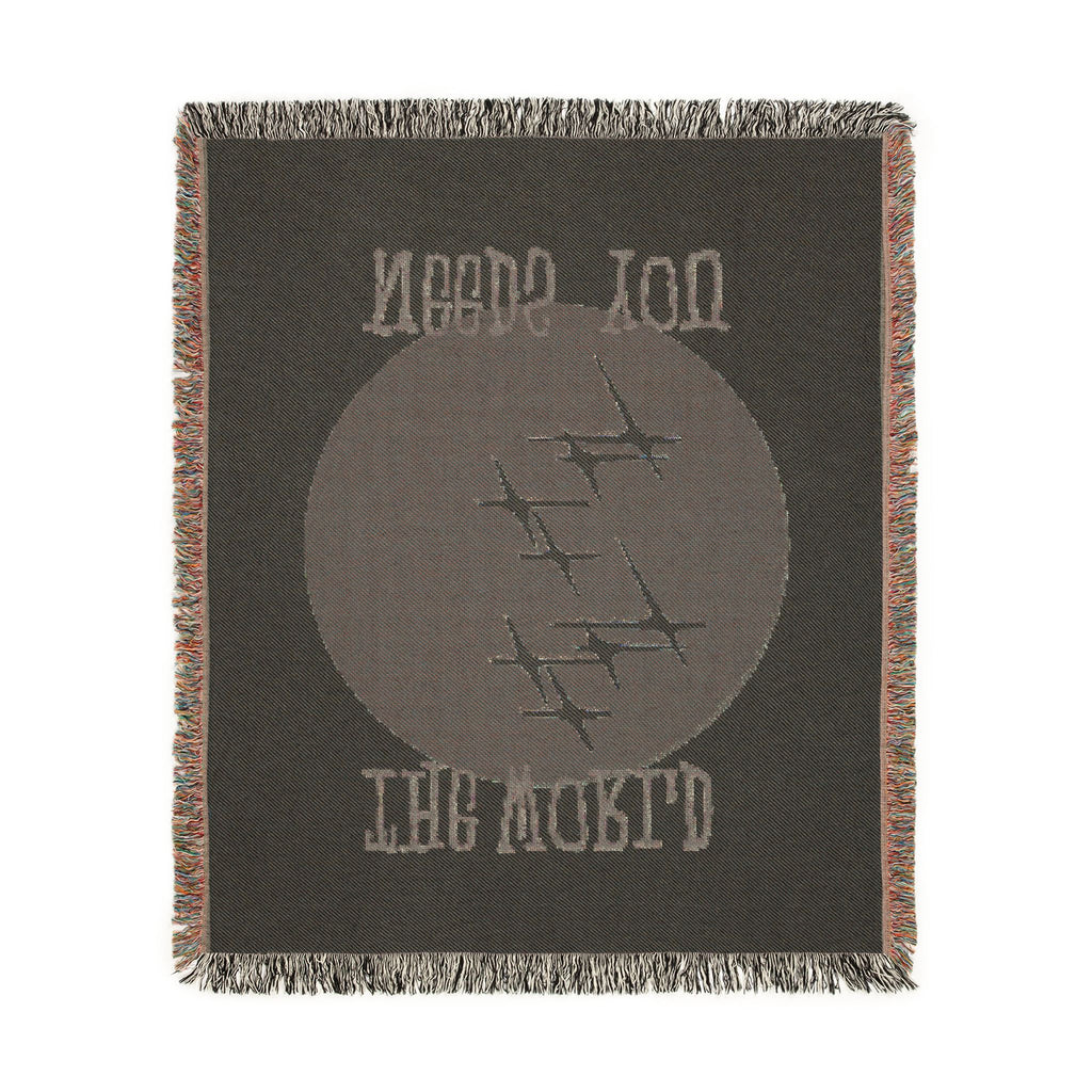 The World Needs You Woven Throw Blanket – Blue & Maroon
