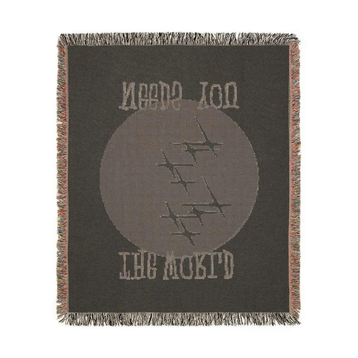 The World Needs You Woven Throw Blanket – Blue & Maroon