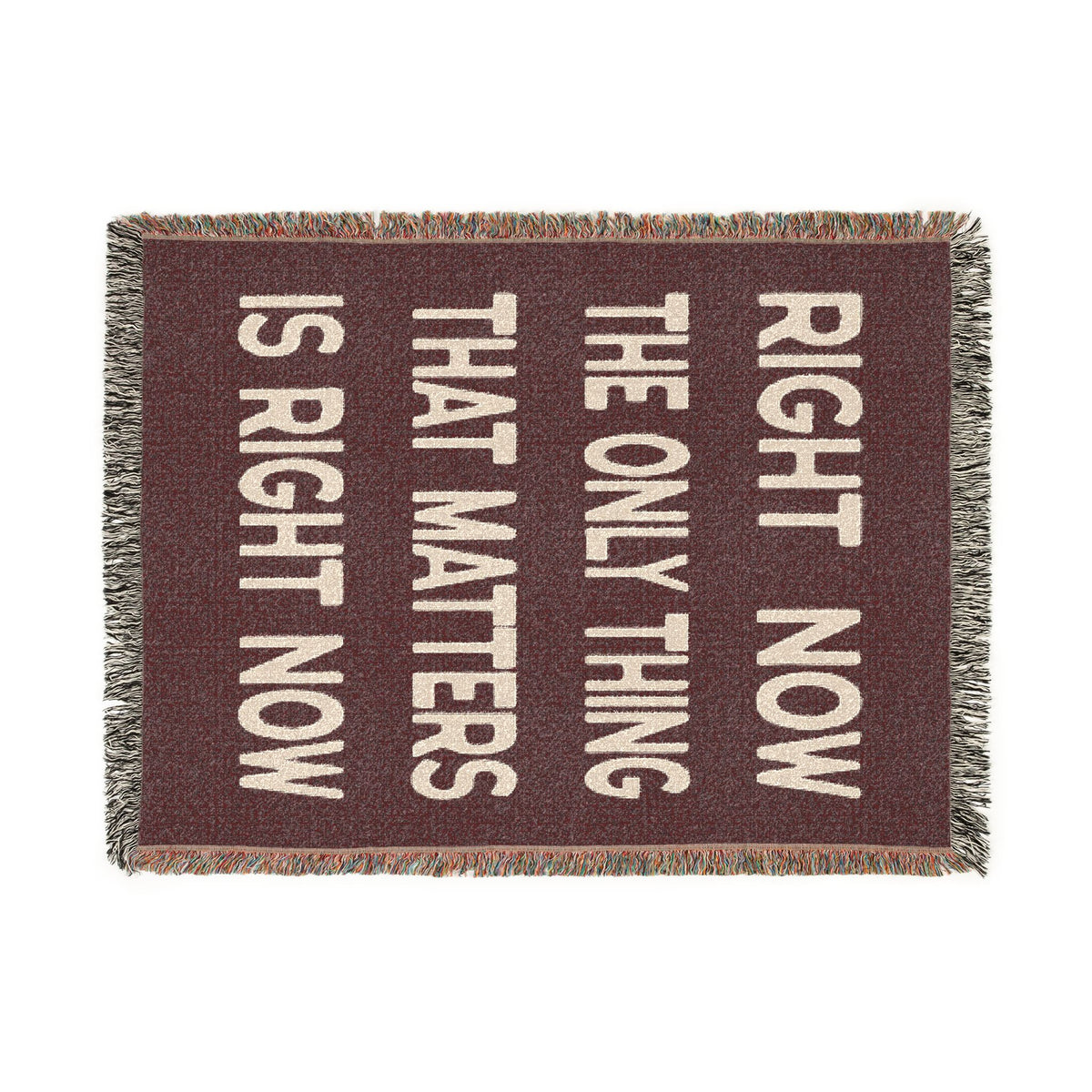 Right Now Woven Throw Blanket – Maroon