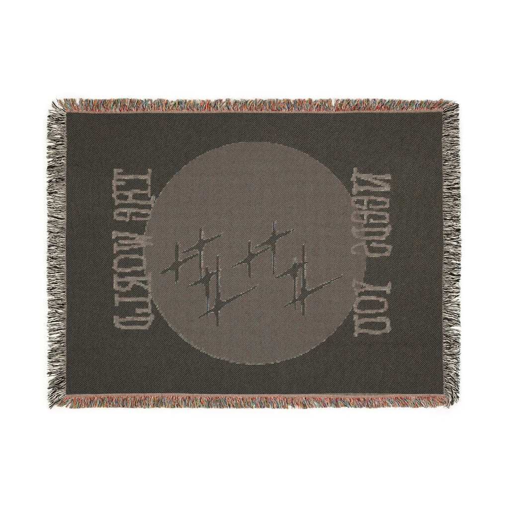 The World Needs You Woven Throw Blanket – Blue & Maroon