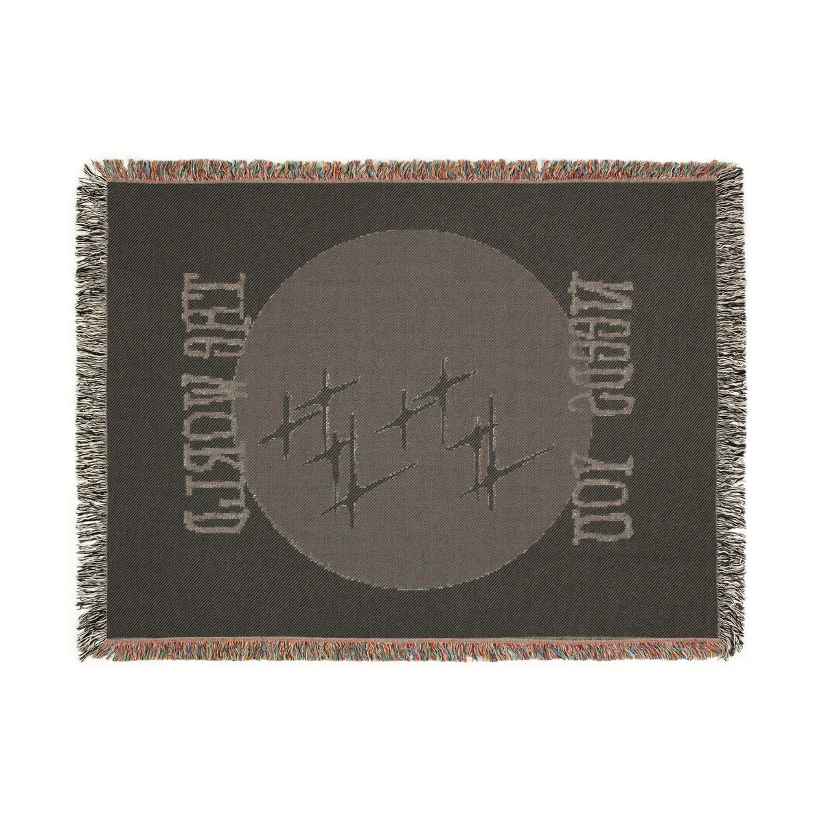 The World Needs You Woven Throw Blanket – Blue & Maroon
