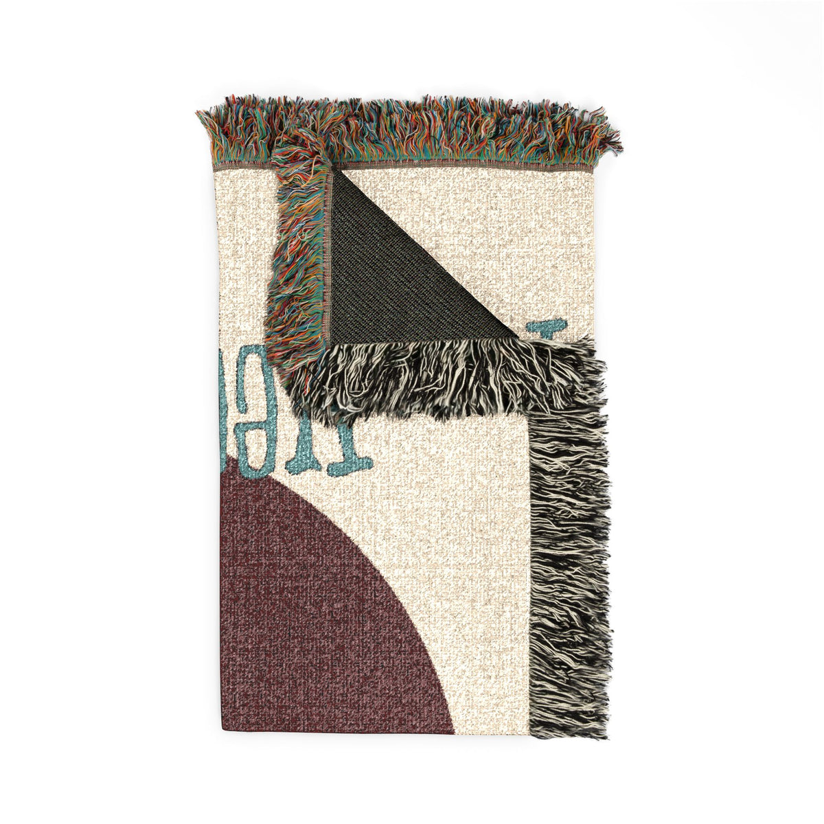 The World Needs You Woven Throw Blanket – Cream & Maroon