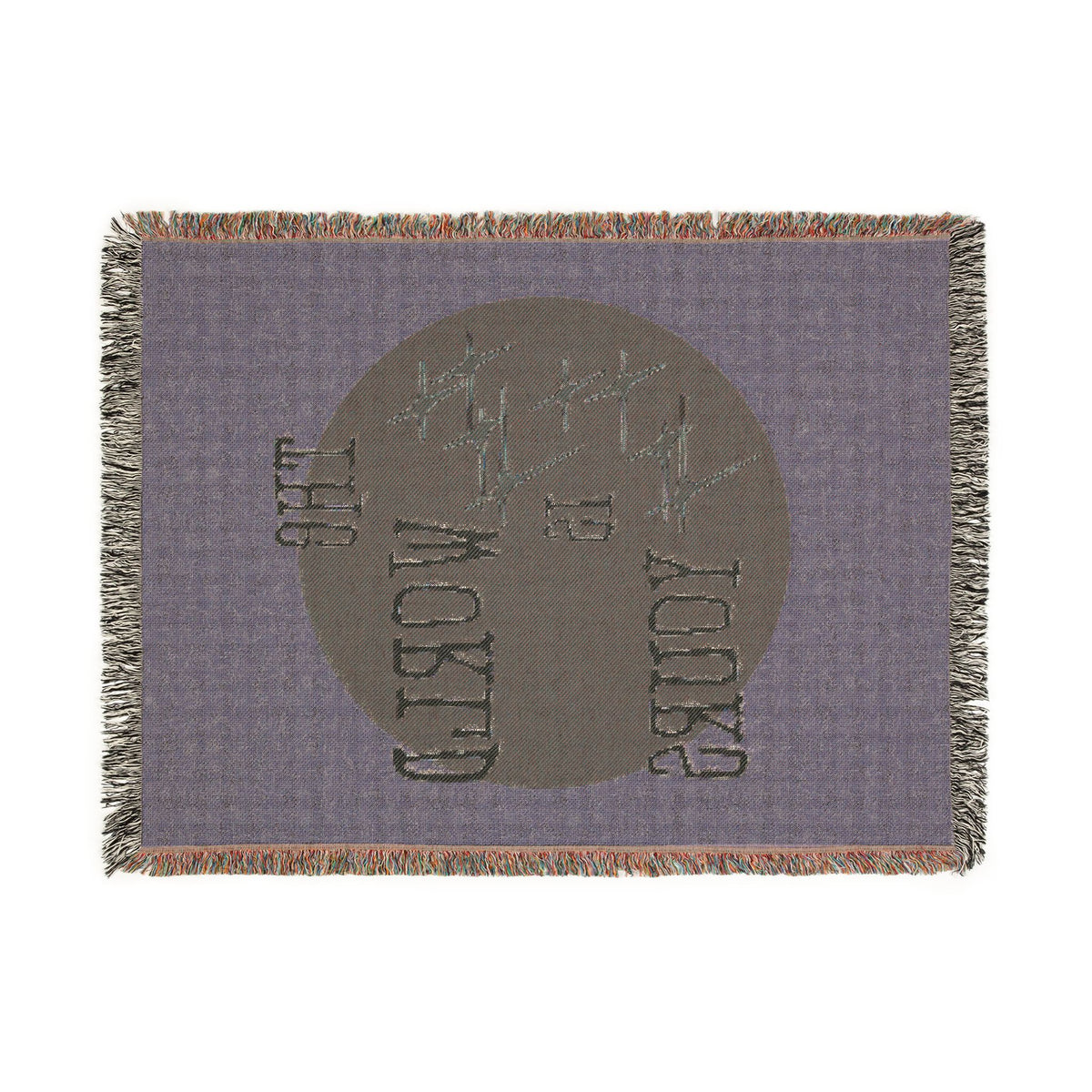 The World Is Yours Woven Throw Blanket – Sage & Green