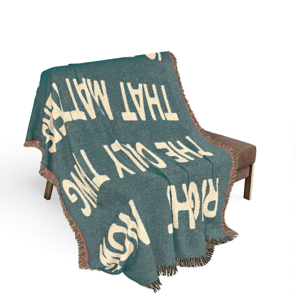 Right Now Woven Throw Blanket – Deep Teal