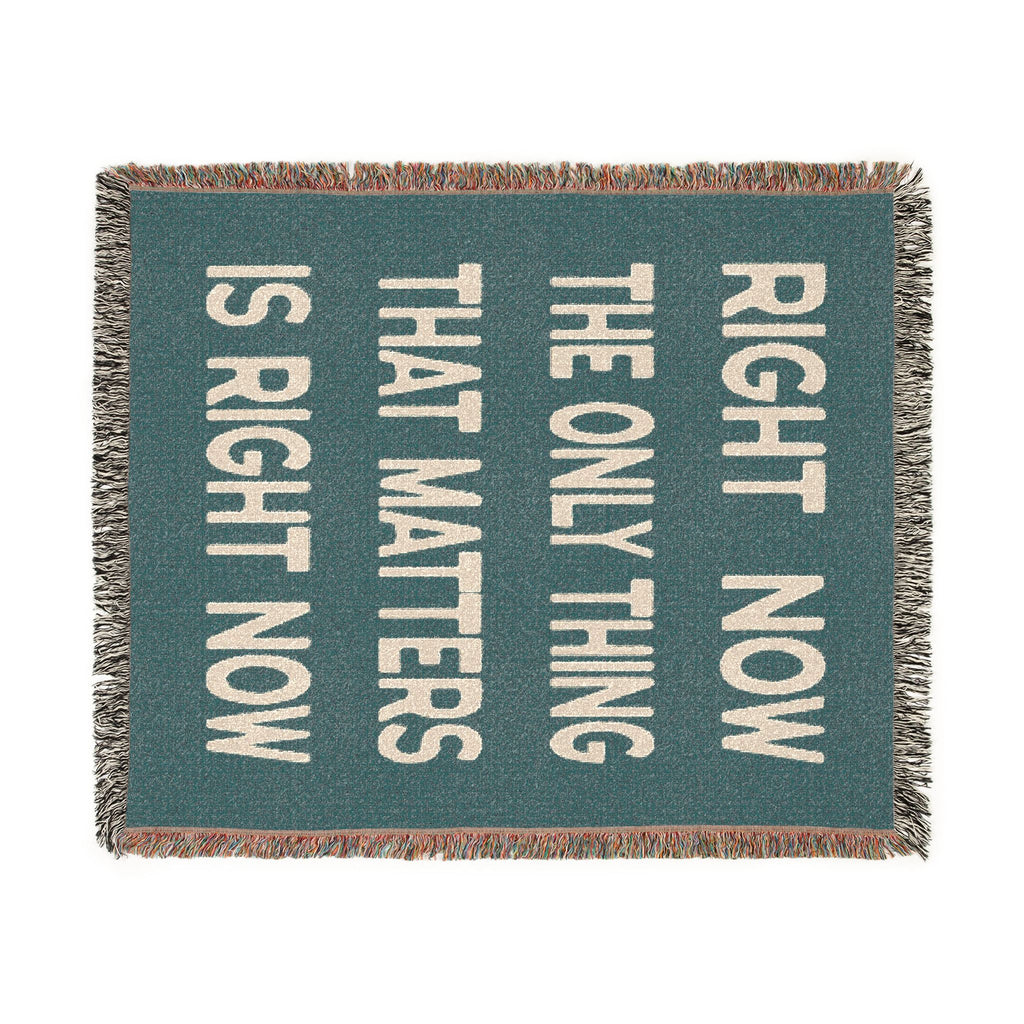 Right Now Woven Throw Blanket – Deep Teal