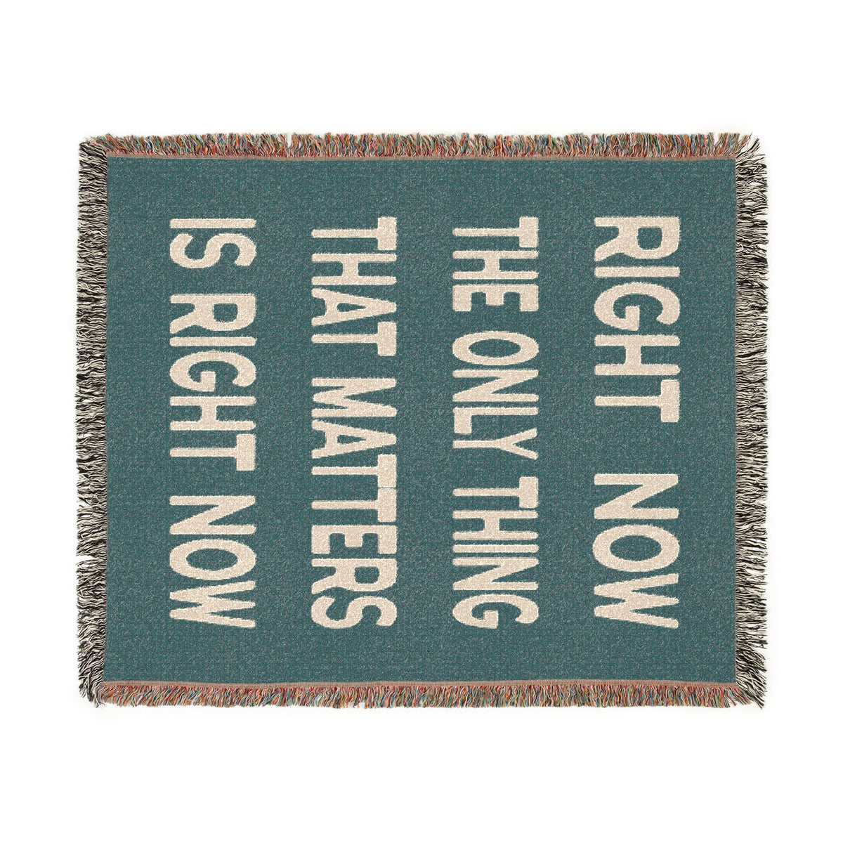 Right Now Woven Throw Blanket – Deep Teal