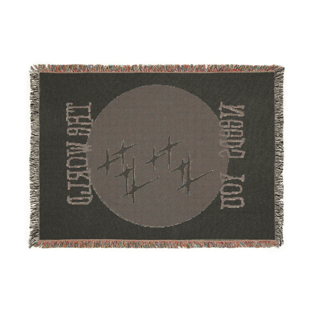 The World Needs You Woven Throw Blanket – Cream & Maroon