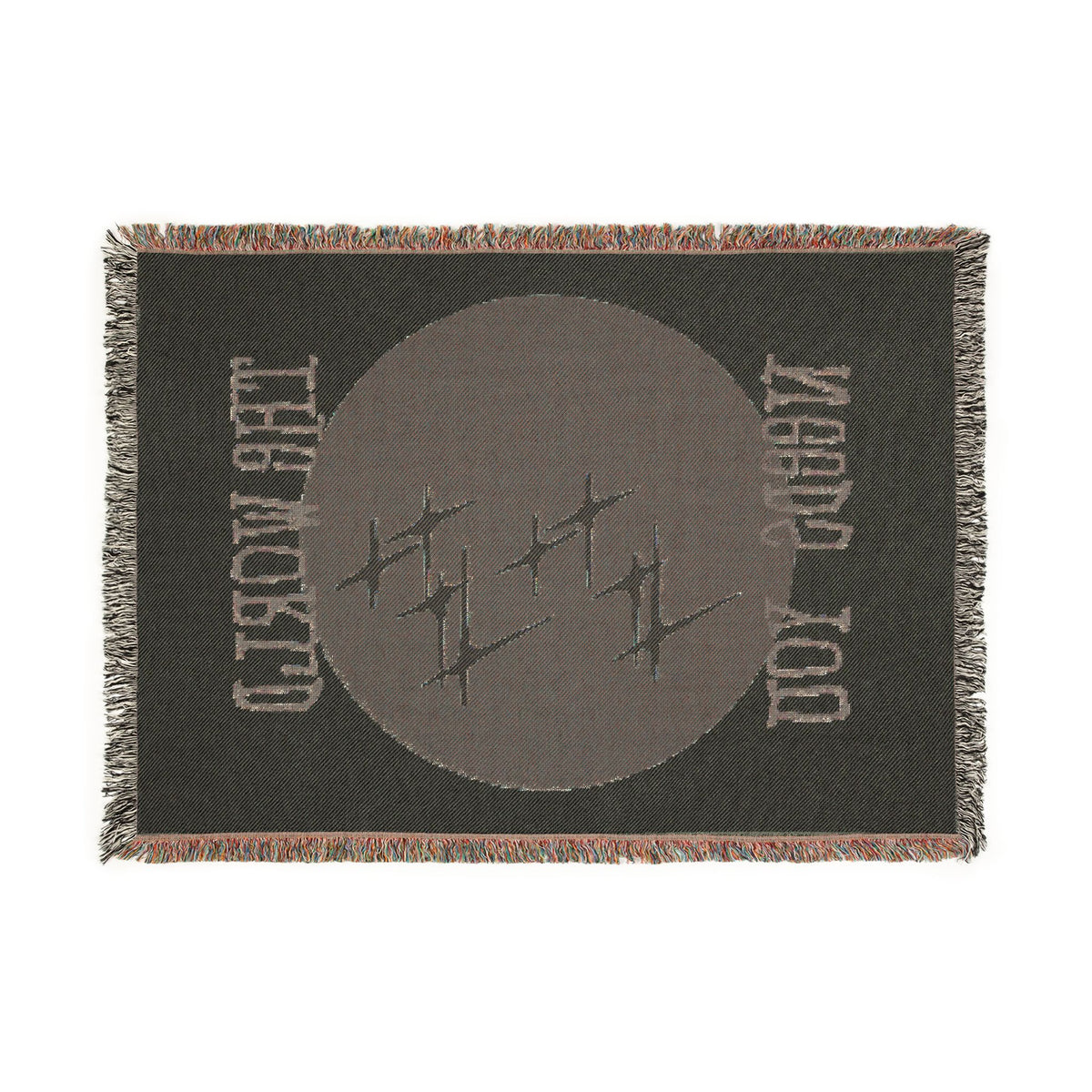 The World Needs You Woven Throw Blanket – Cream & Maroon