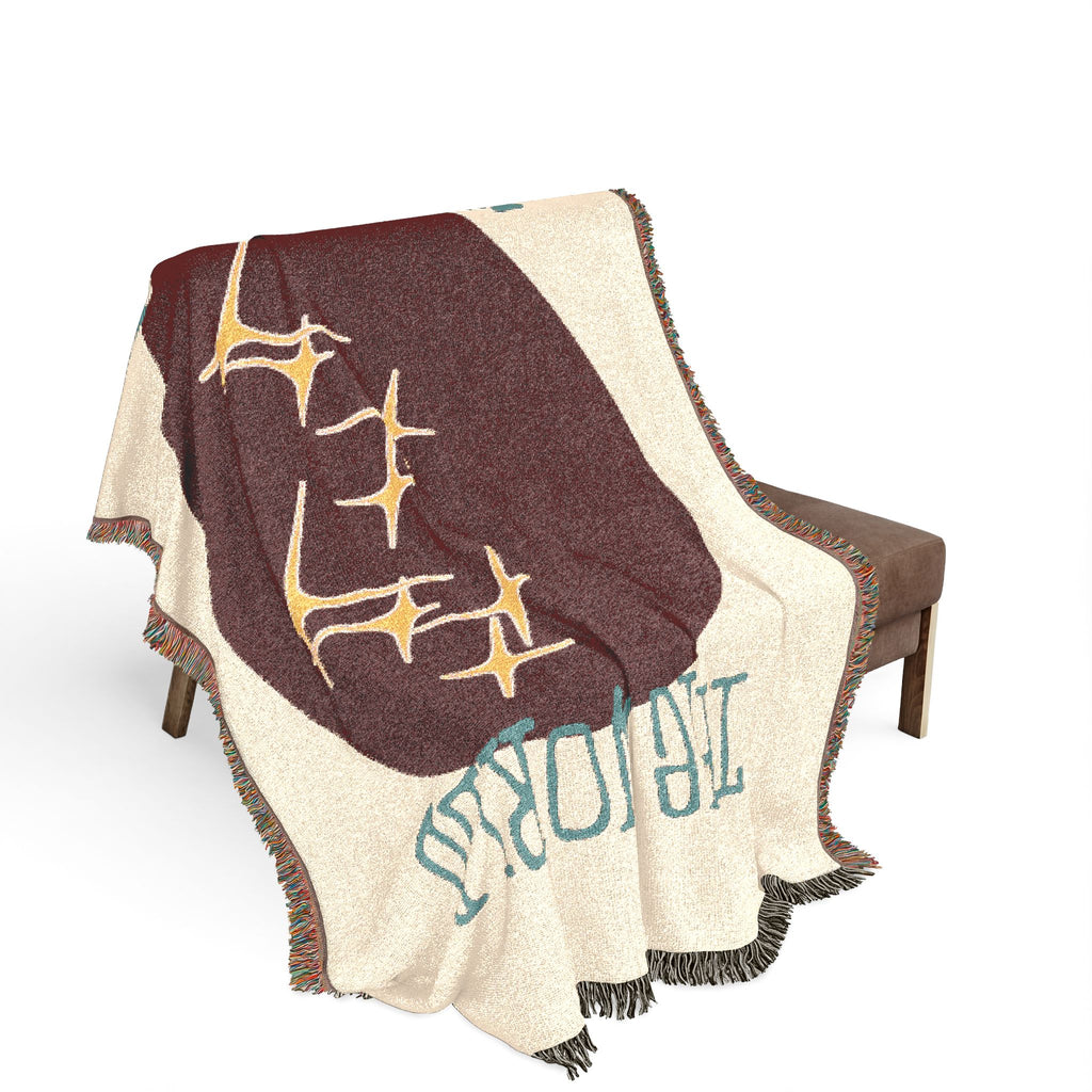 The World Needs You Woven Throw Blanket – Cream & Maroon