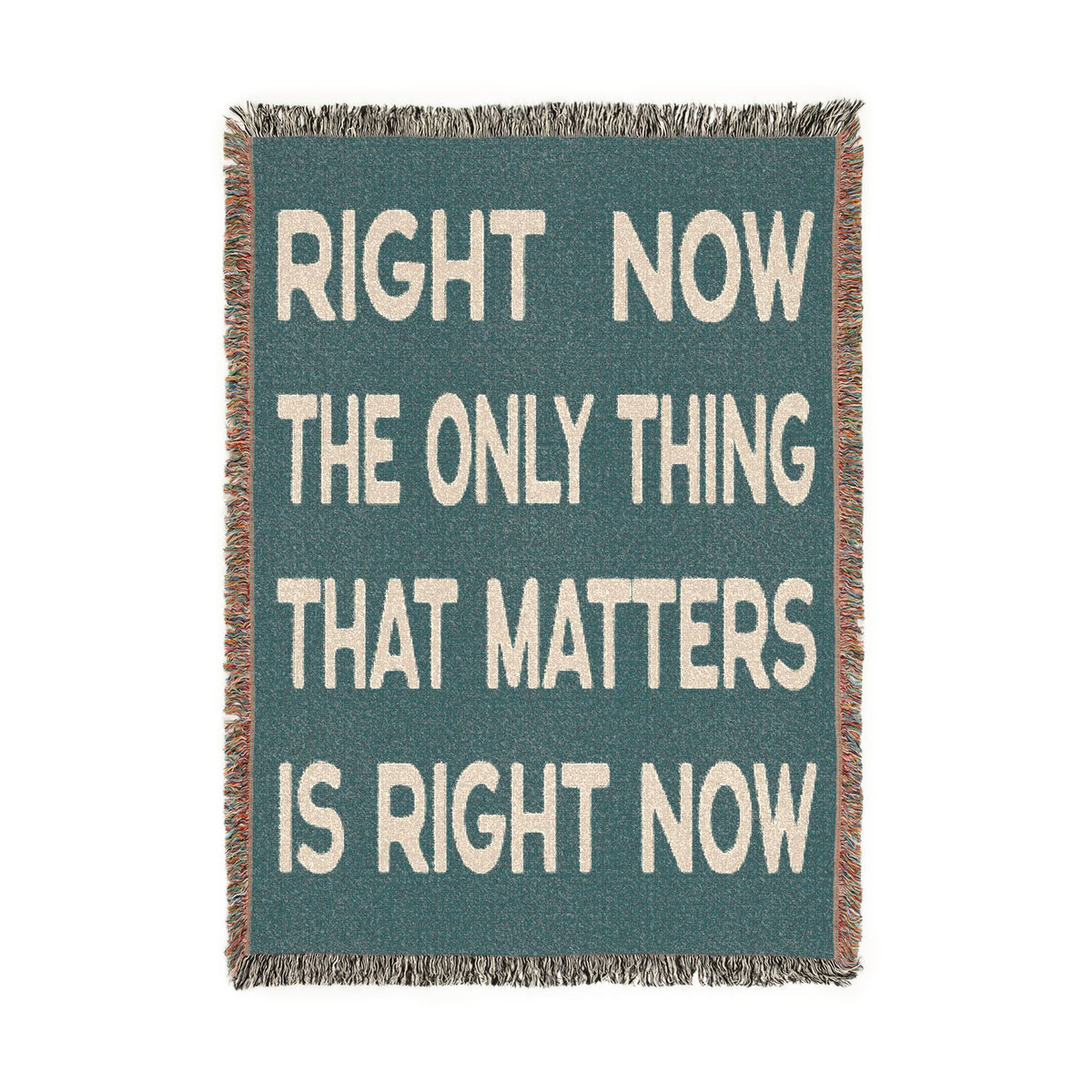 Right Now Woven Throw Blanket – Deep Teal