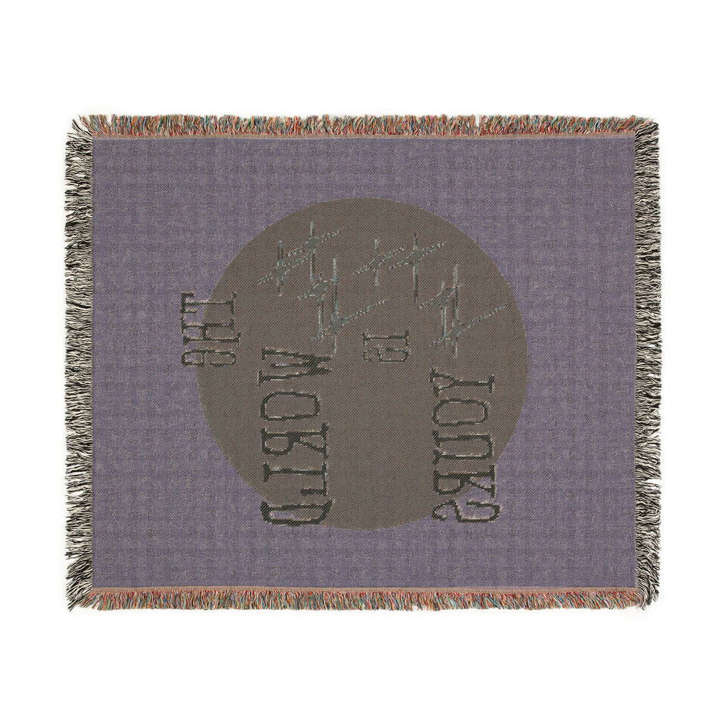 The World Is Yours Woven Throw Blanket – Sage & Green
