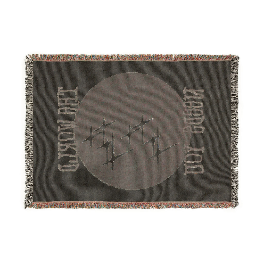 The World Needs You Woven Throw Blanket – Blue & Maroon