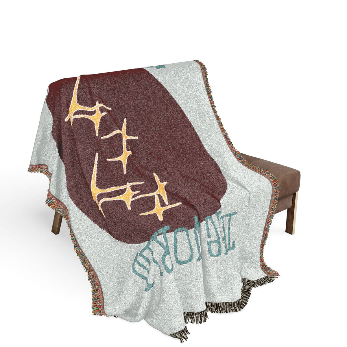 The World Needs You Woven Throw Blanket – Blue & Maroon