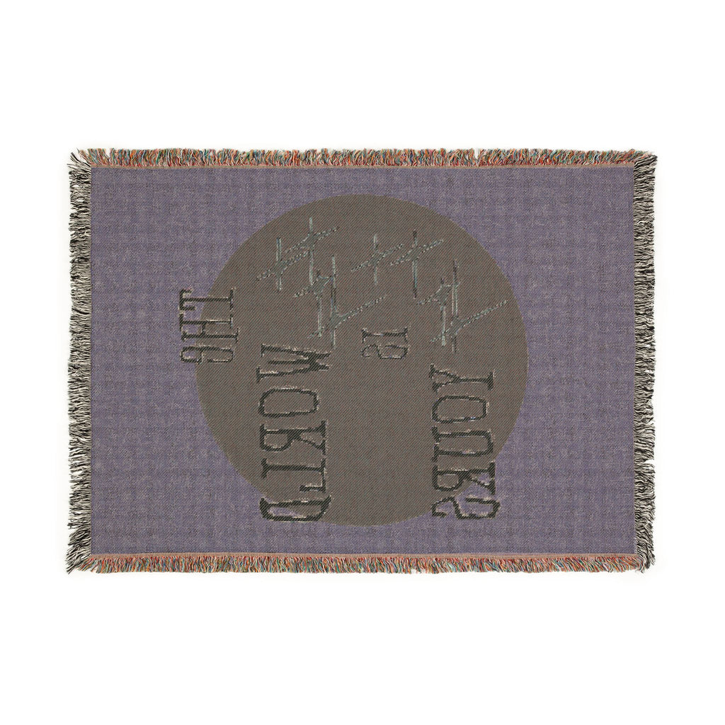 The World Is Yours Woven Throw Blanket – Sage & Green