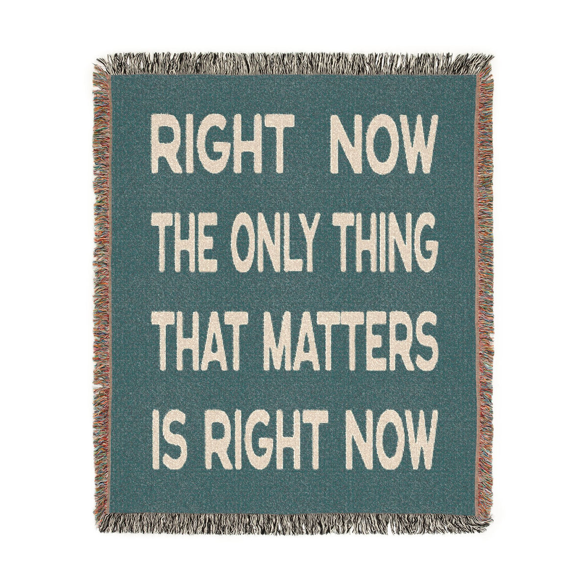 Right Now Woven Throw Blanket – Deep Teal